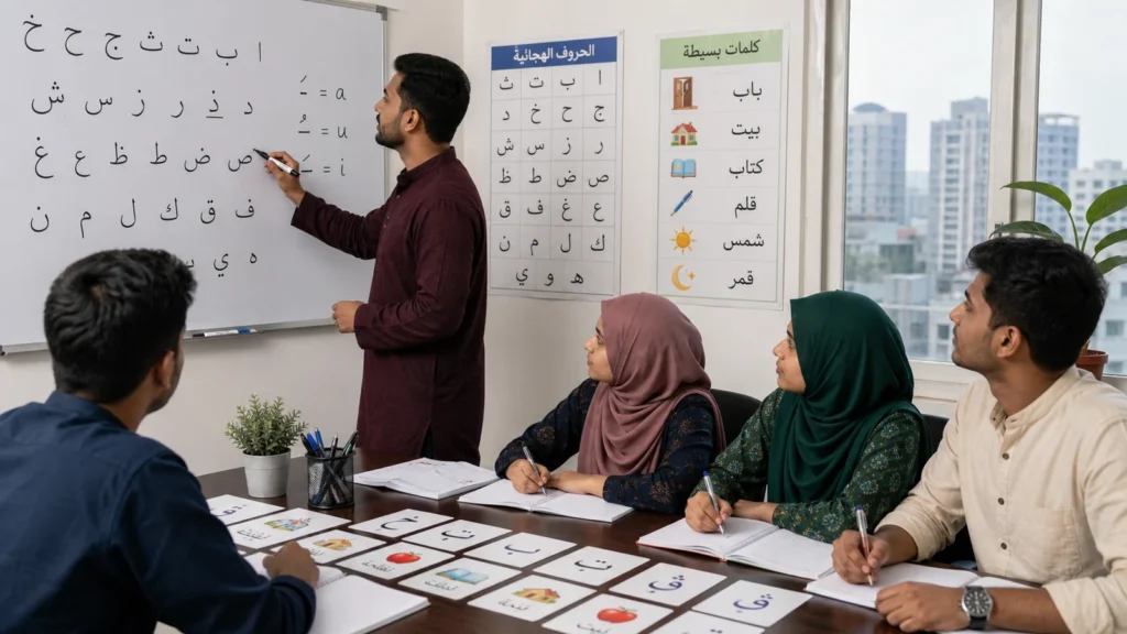 BhashaAngon arabic course objective classroom image