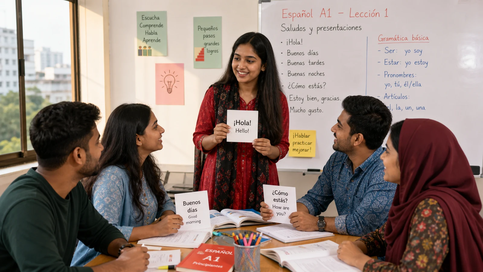 BhashaAngon spanish course objective classroom image